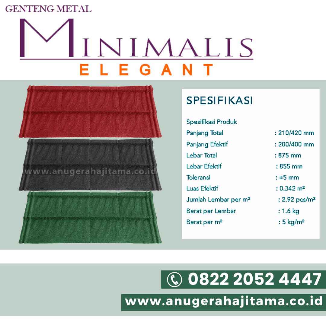 ukuran genteng metal minimalis