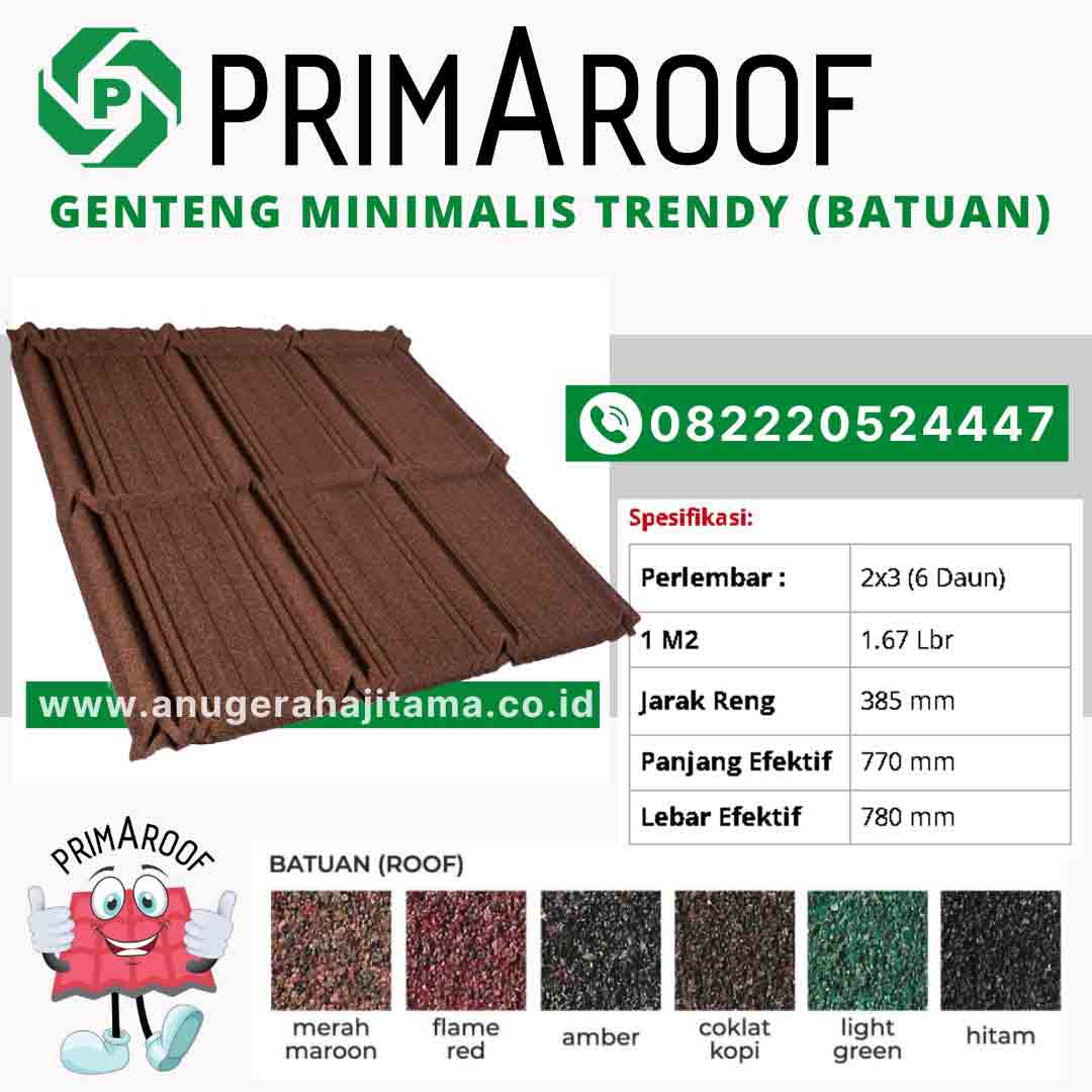 genteng metal minimalis prima roof trendy batuan