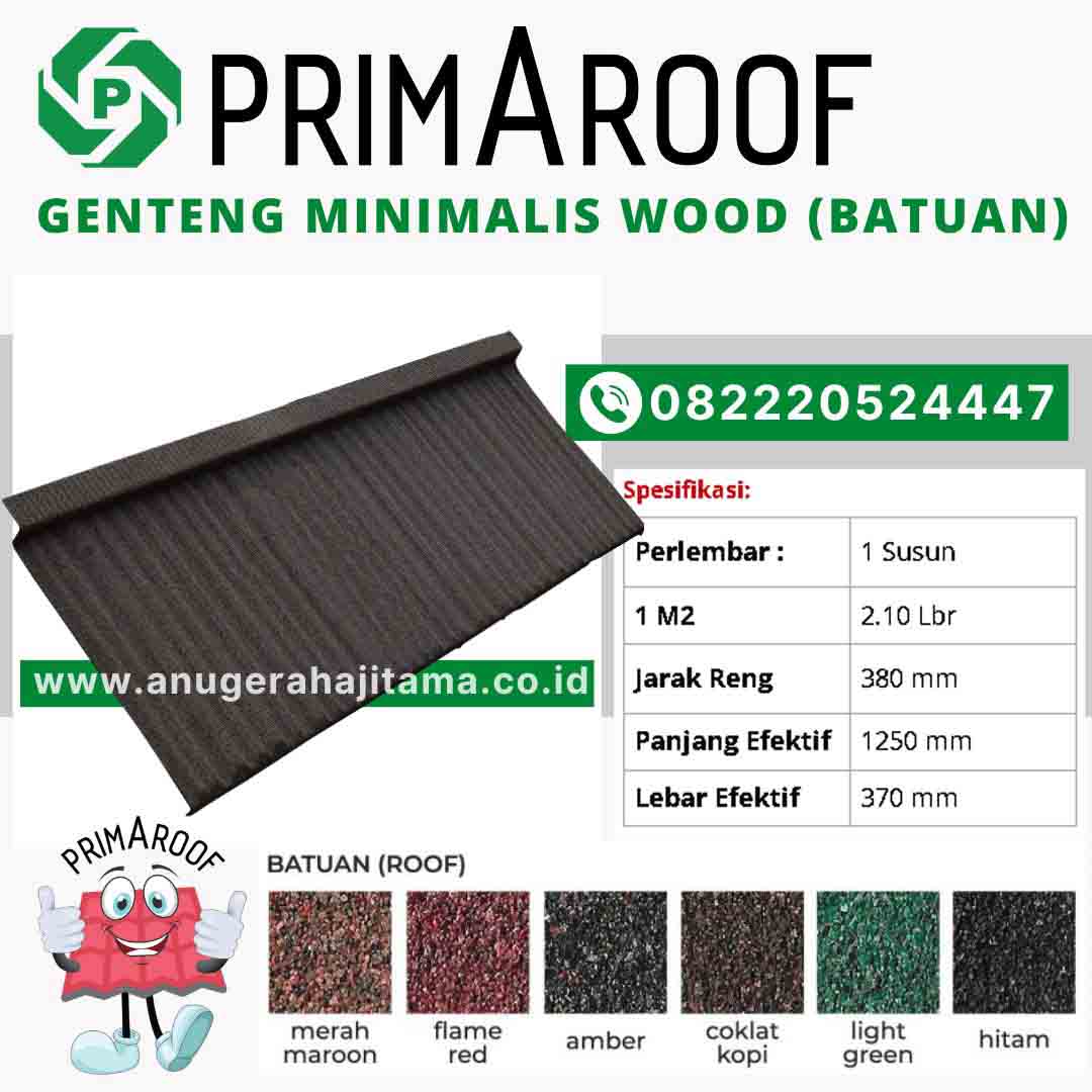 genteng metal minimalis prima roof wood batuan