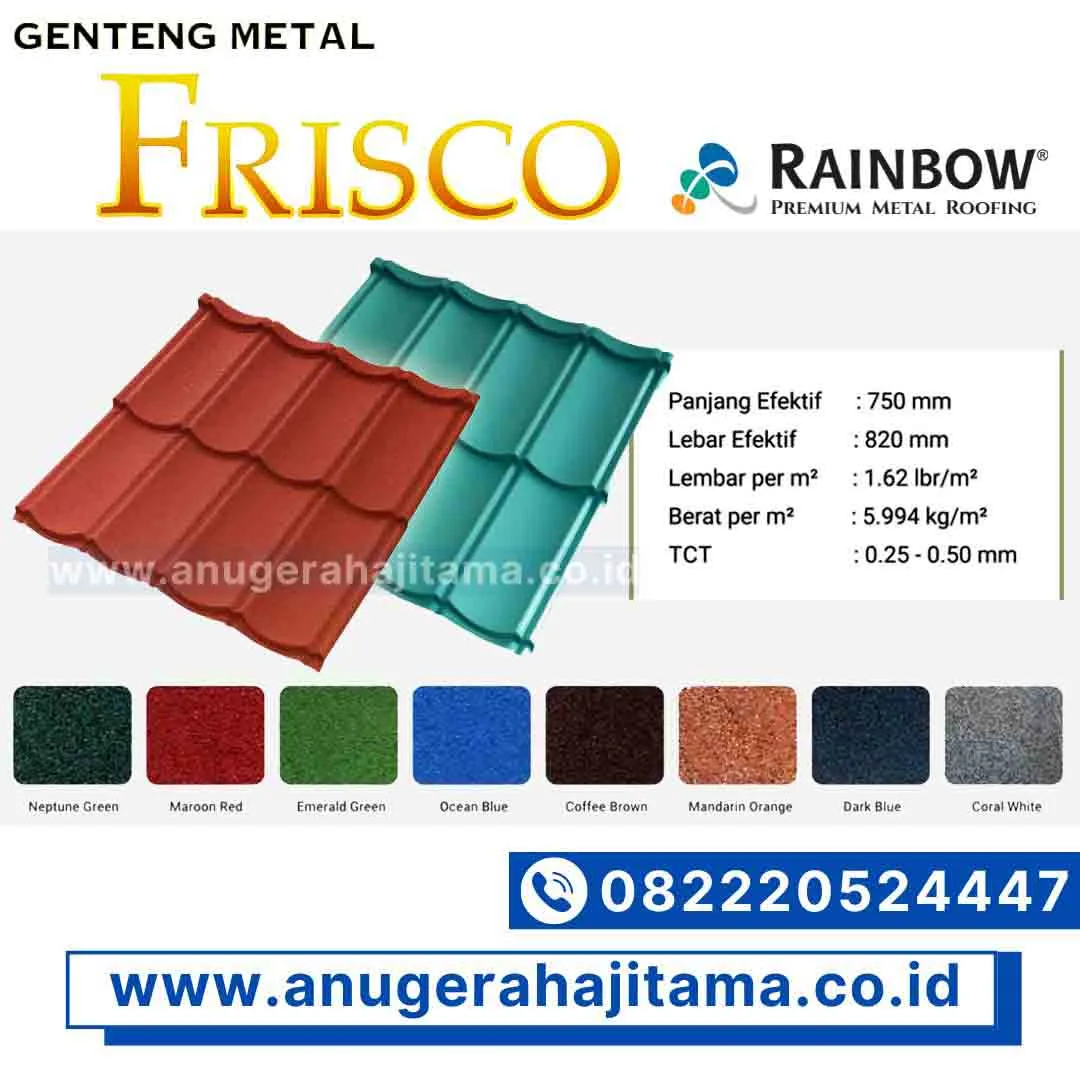 harga genteng metal frisco