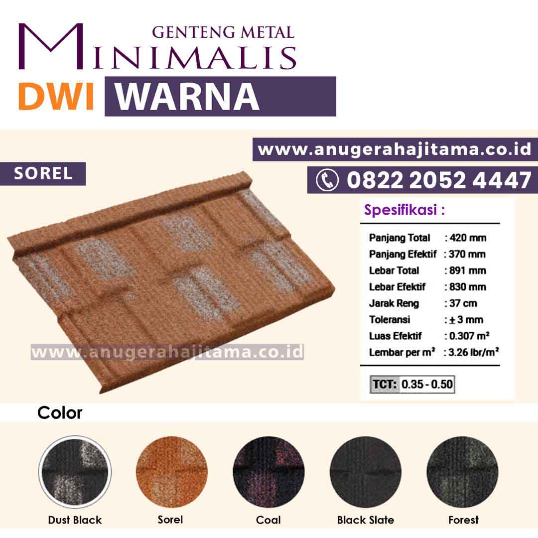 harga genteng metal minimalis
