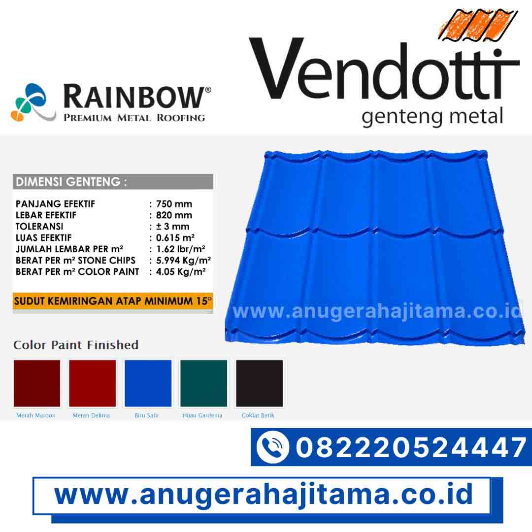 harga genteng metal vendotti