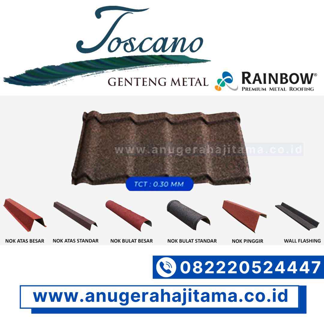 ukuran genteng metal pasir toscano