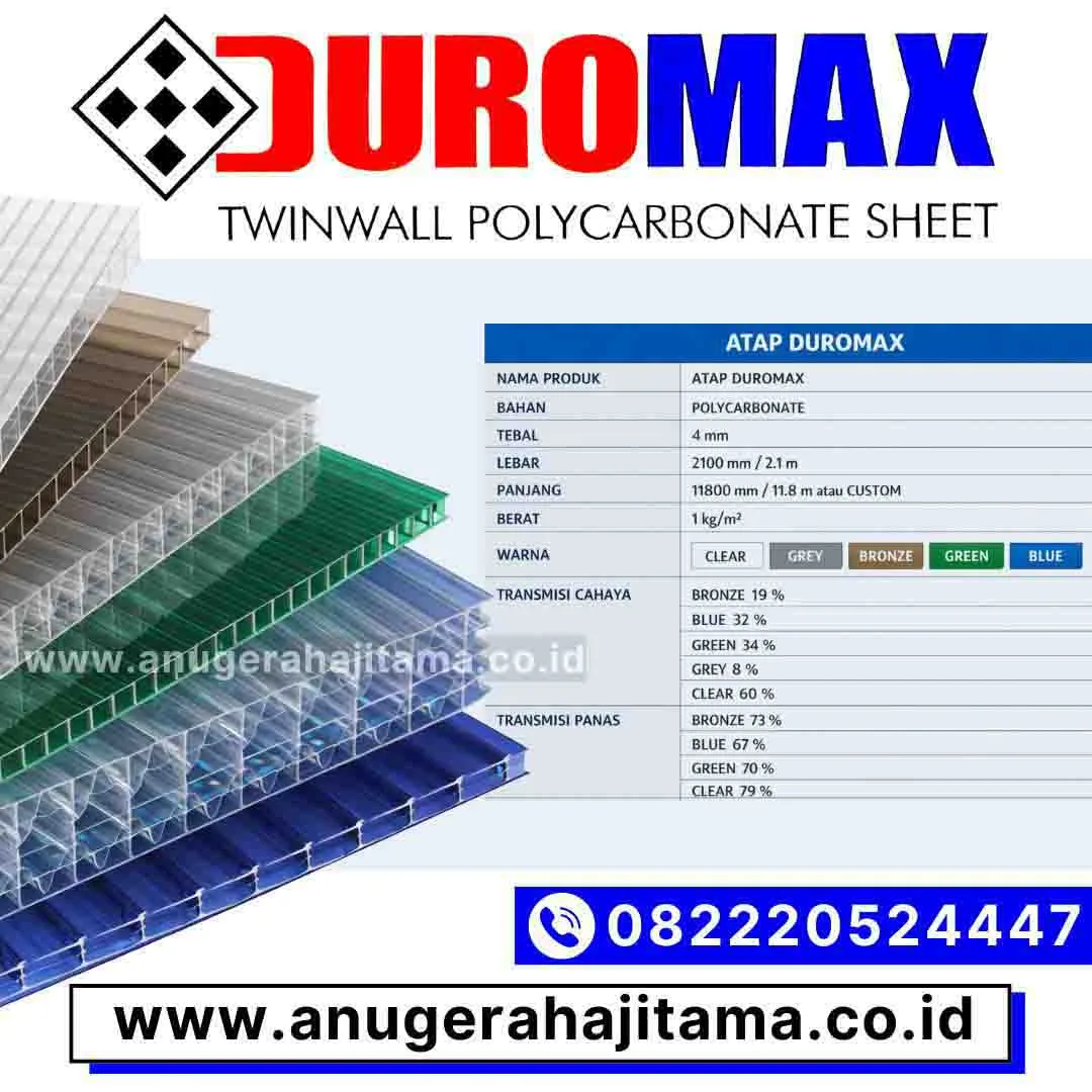 jual atap polycarbonate duromax