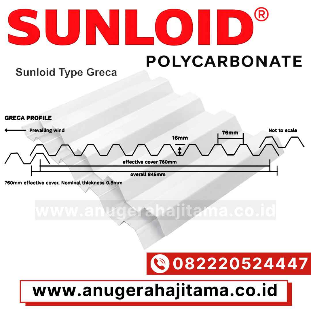 atap polycarbonate sunloid greca