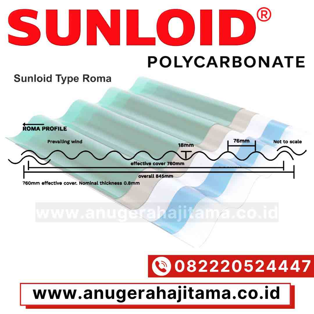 atap polycarbonate sunloid roma