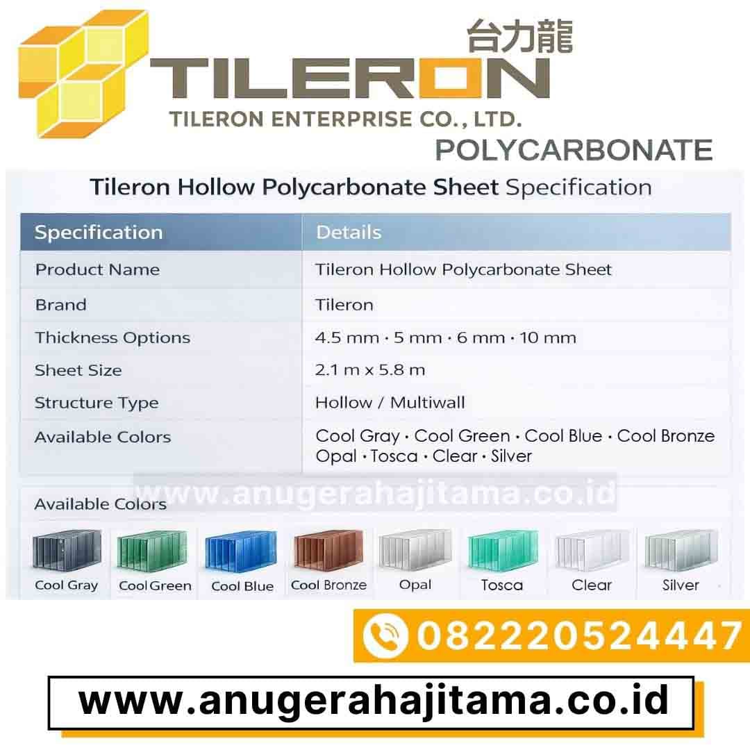 spesifikasi atap polycarbonate tileron