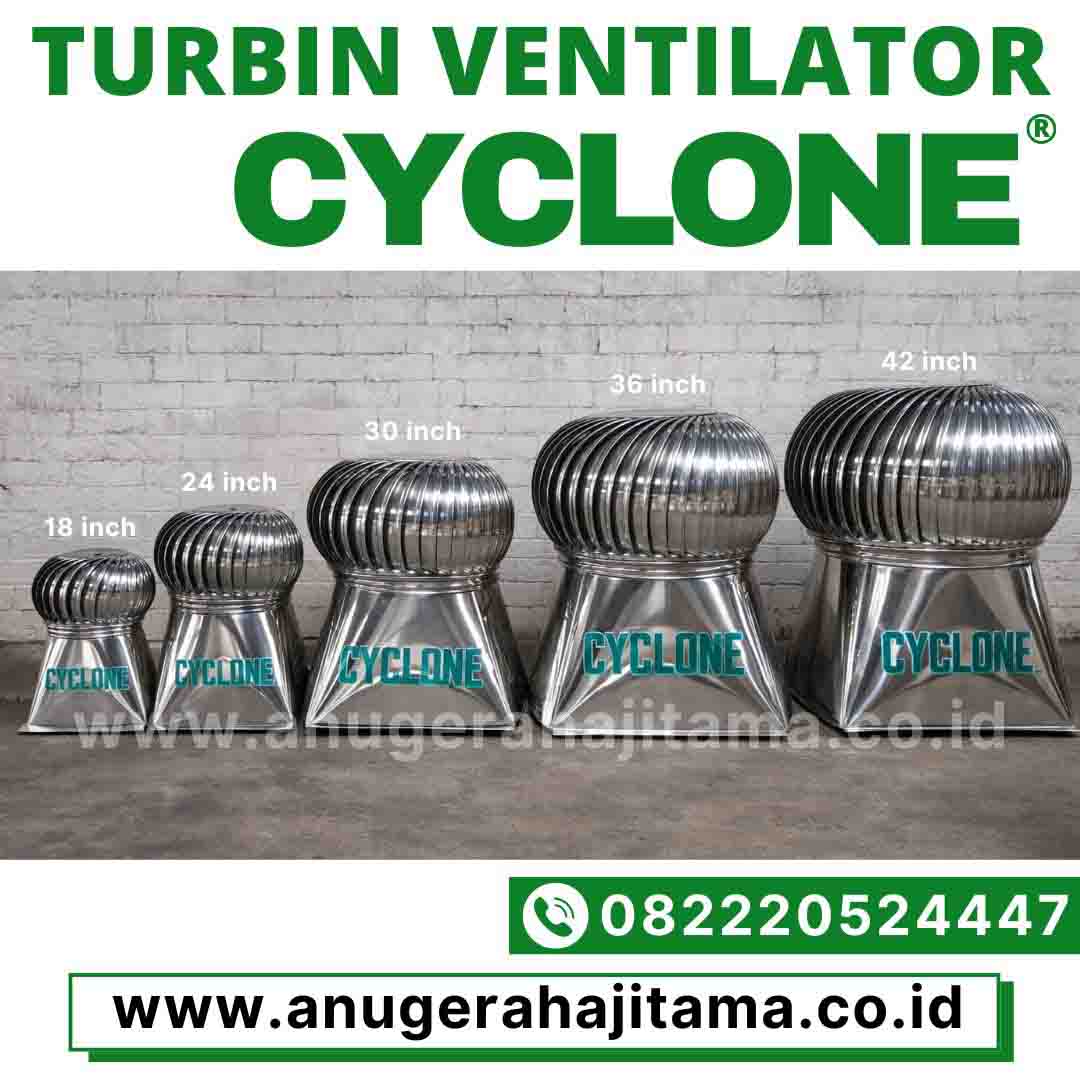 bermacam ukuran turbin ventilator cyclone