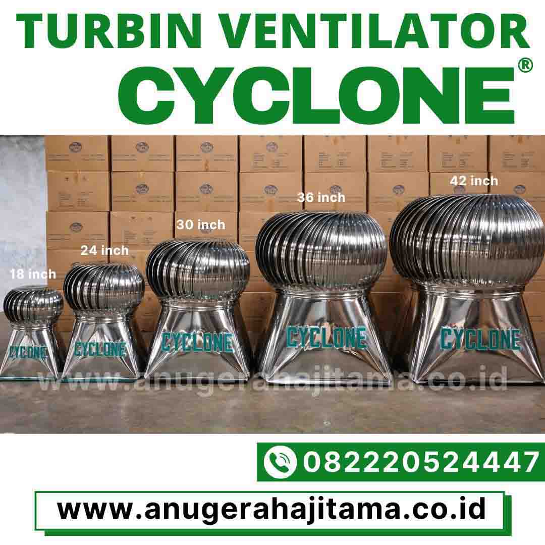 bermacam ukuran ventilator atap cyclone