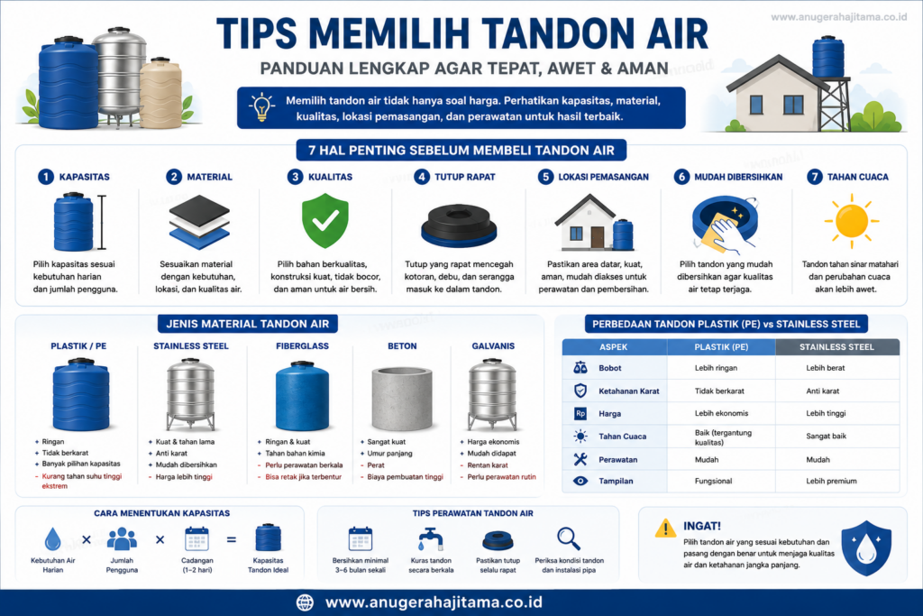 memilih tangki air